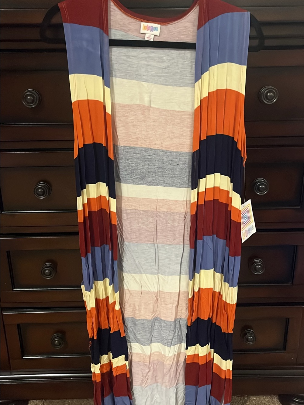 Striped Sleeveless Duster
